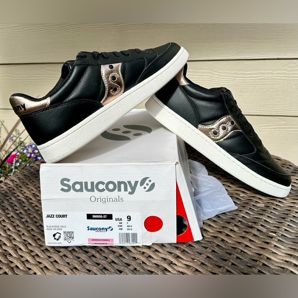 Saucony Shoes - Saucony Originals, Jazz Court Black/Rosa Gold - US Women’s size 9